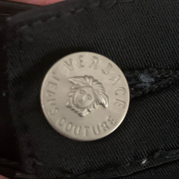 VERSACE Jeans Couture Vintage High Rise Shimmer Black Jeans - Picture 11 of 16